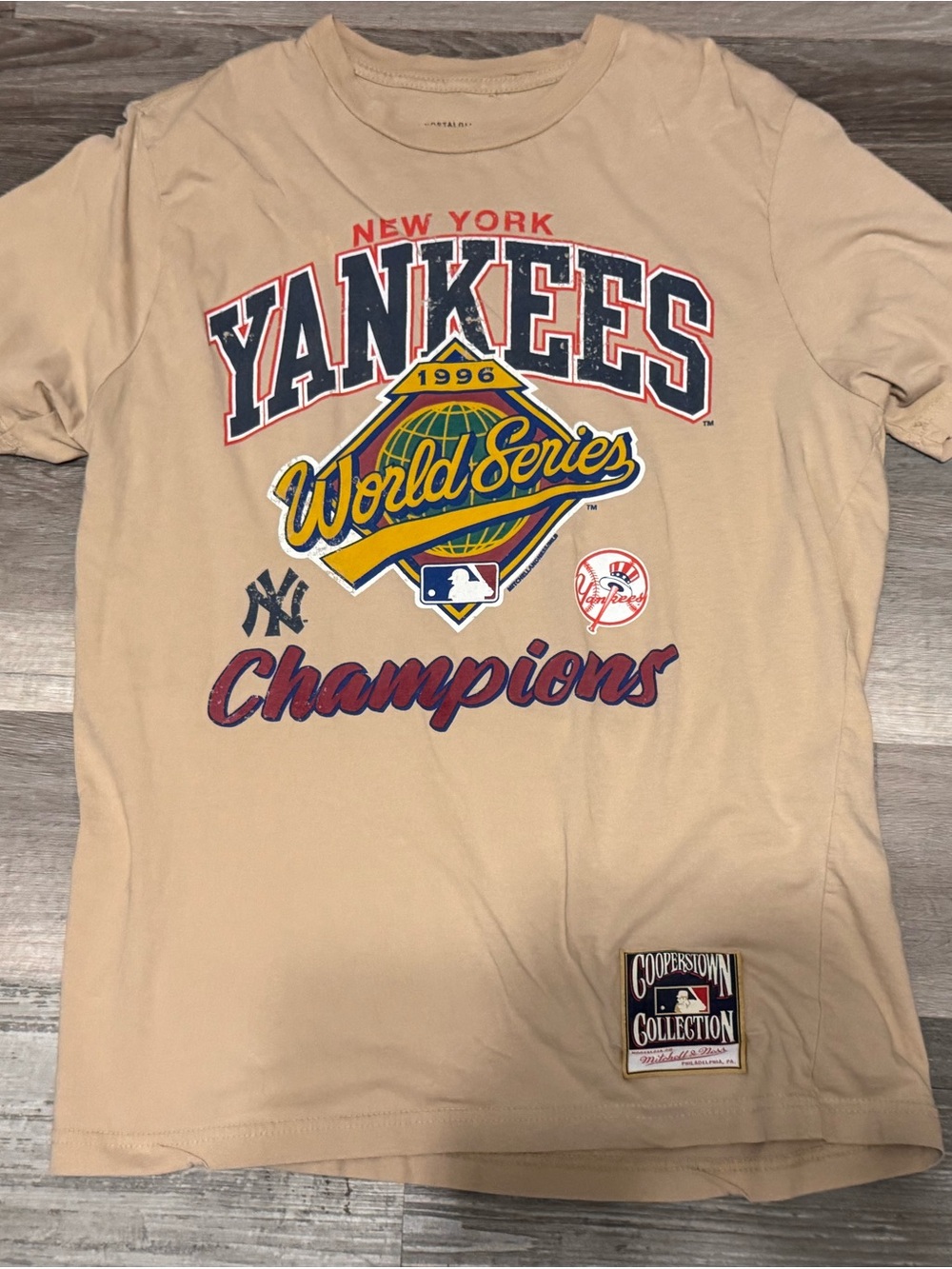 Mitchell & Ness New York Yankees Tan World Series Champions Tee
